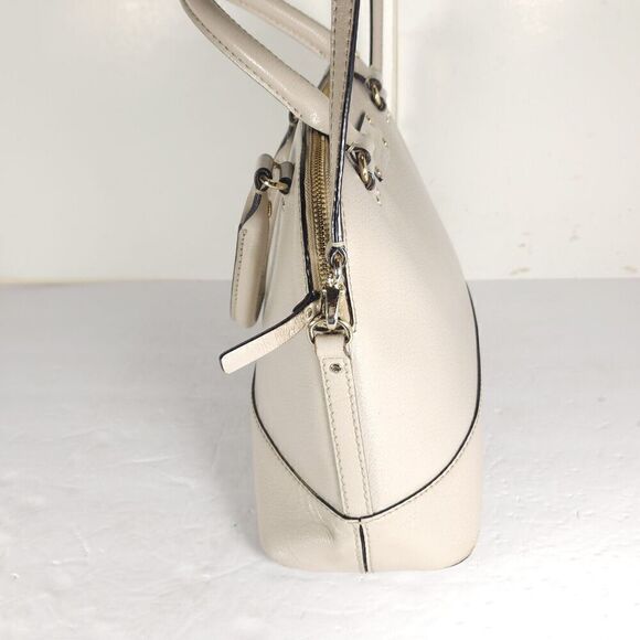 KATE SPADE NEW YORK Wellesley Rachelle ivory Leather Satchel Bag Purse - Picture 4 of 16